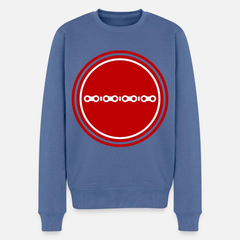 Fahrrad Kette - Männer Premium Bio Pullover - Taubenblau