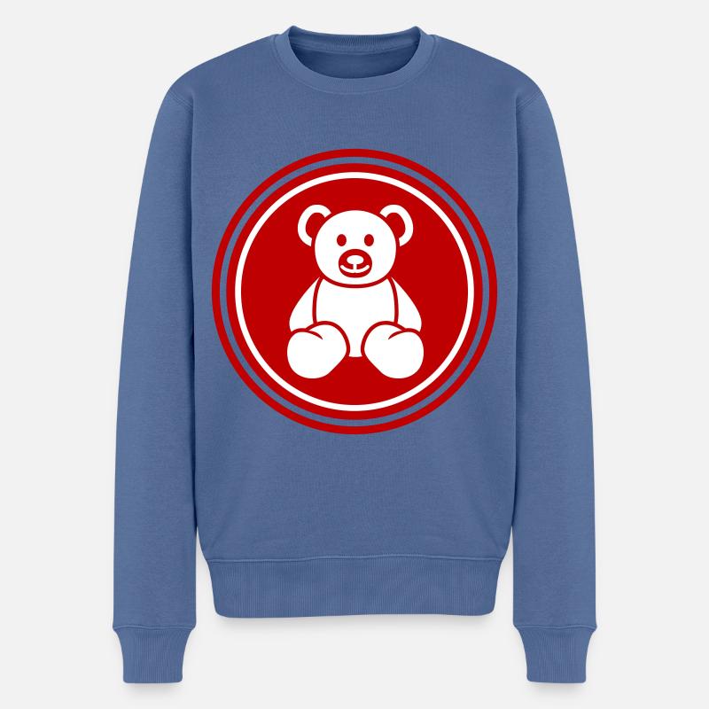 Teddybär bär - Männer Premium Bio Pullover - Taubenblau