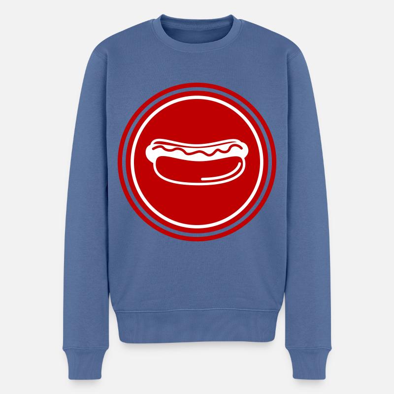 Hotdog Symbol - Männer Premium Bio Pullover - Taubenblau