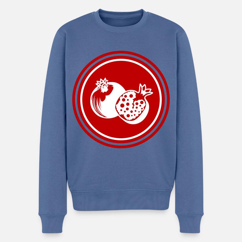 Granatapfel obst - Männer Premium Bio Pullover - Taubenblau