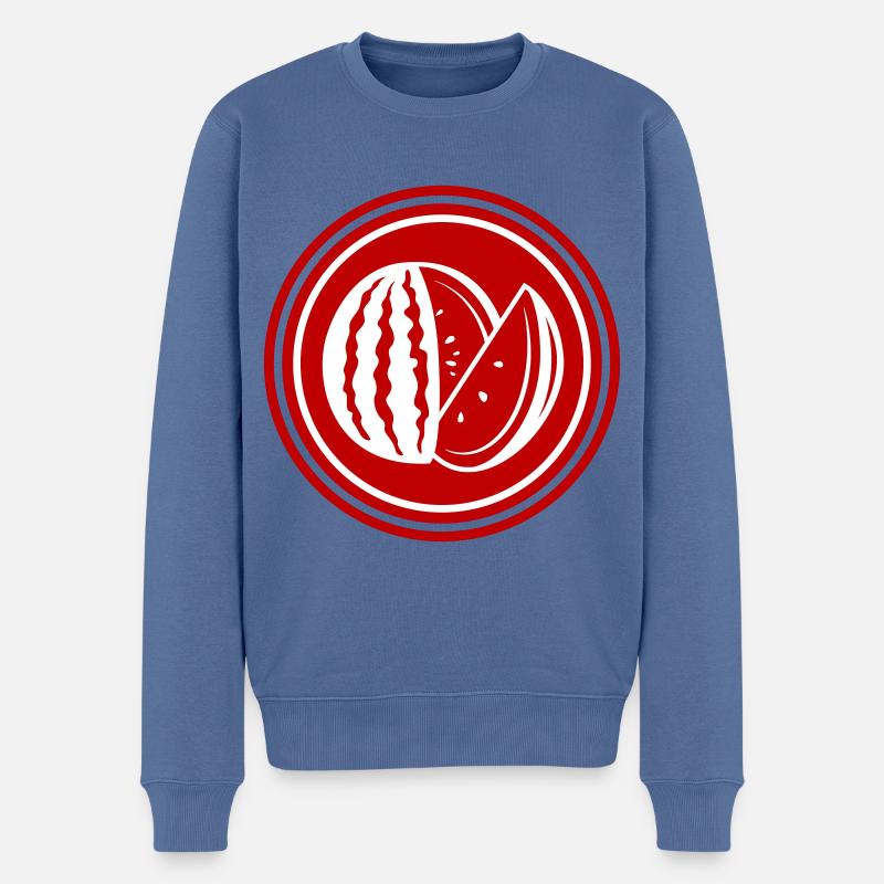 Melone Frucht - Männer Premium Bio Pullover - Taubenblau