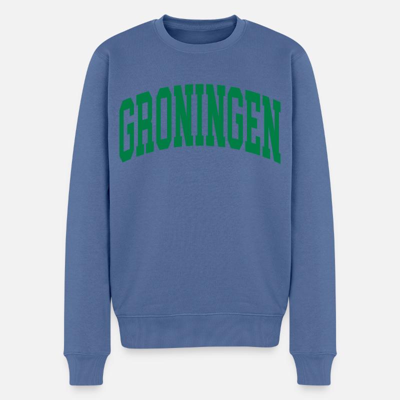 Groningen - Männer Premium Bio Pullover - Taubenblau