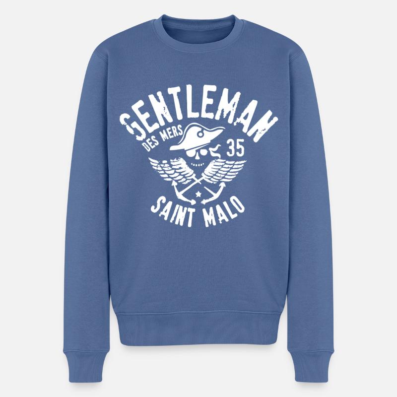 Seemann - Männer Premium Bio Pullover - Taubenblau