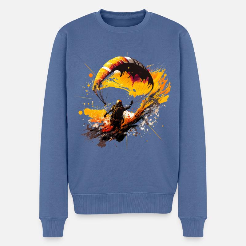 Paragliding: Fliege hoch hinaus - Männer Premium Bio Pullover - Taubenblau