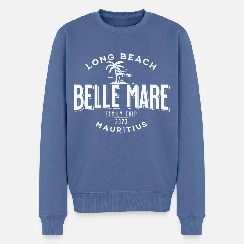Mauritius Belle Mare family trip - Pull Premium bio Homme - bleu pigeon