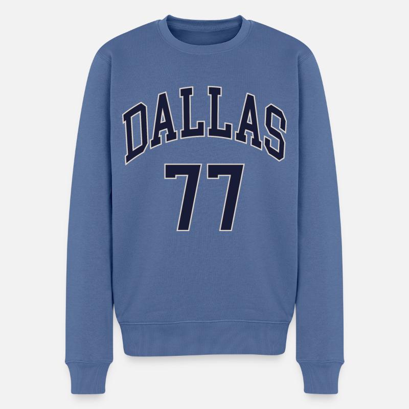 Dallas 77 - Männer Premium Bio Pullover - Taubenblau