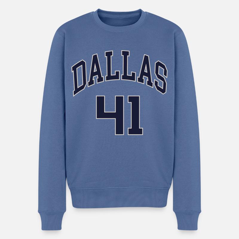 Dallas 41 - Männer Premium Bio Pullover - Taubenblau