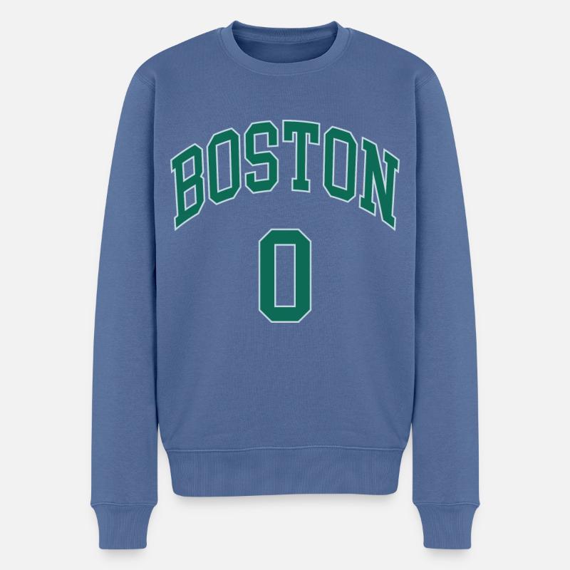 Boston 0 - Männer Premium Bio Pullover - Taubenblau