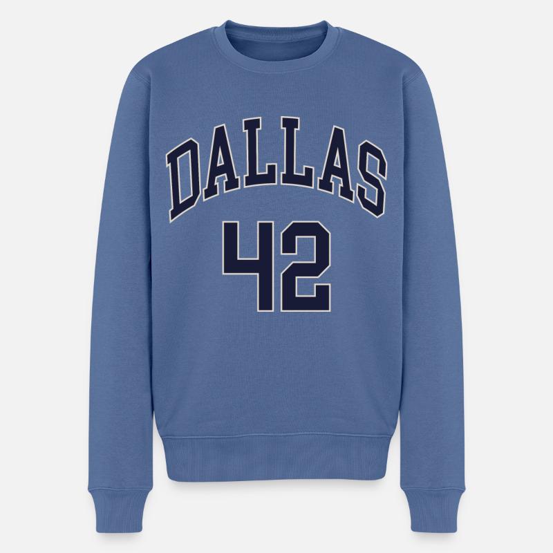 Dallas 42 - Männer Premium Bio Pullover - Taubenblau