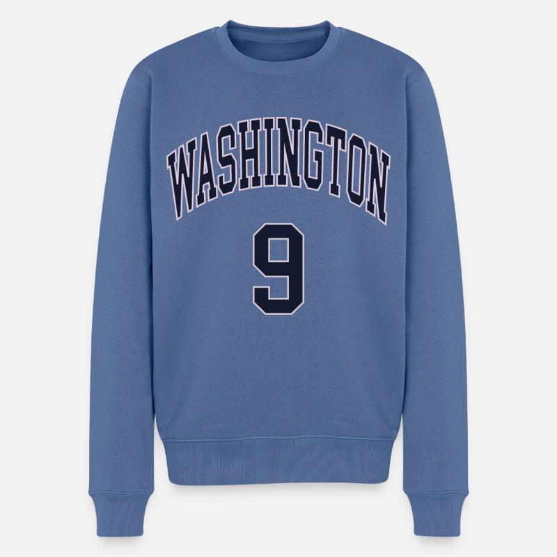 Washington 9 - Männer Premium Bio Pullover - Taubenblau