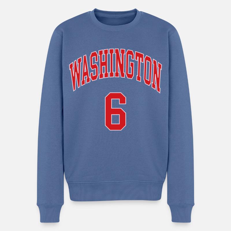 Washington 6 - Männer Premium Bio Pullover - Taubenblau