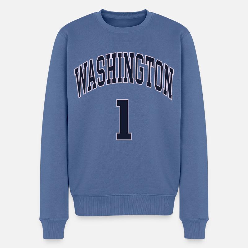 Washington 1 - Männer Premium Bio Pullover - Taubenblau