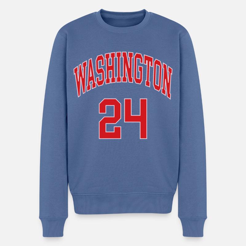 Washington 24 - Männer Premium Bio Pullover - Taubenblau