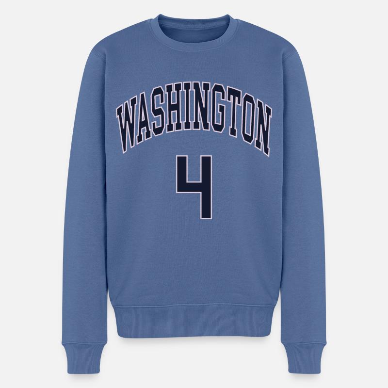 Washington 4 - Männer Premium Bio Pullover - Taubenblau