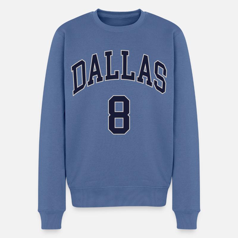 Dallas 8 - Männer Premium Bio Pullover - Taubenblau