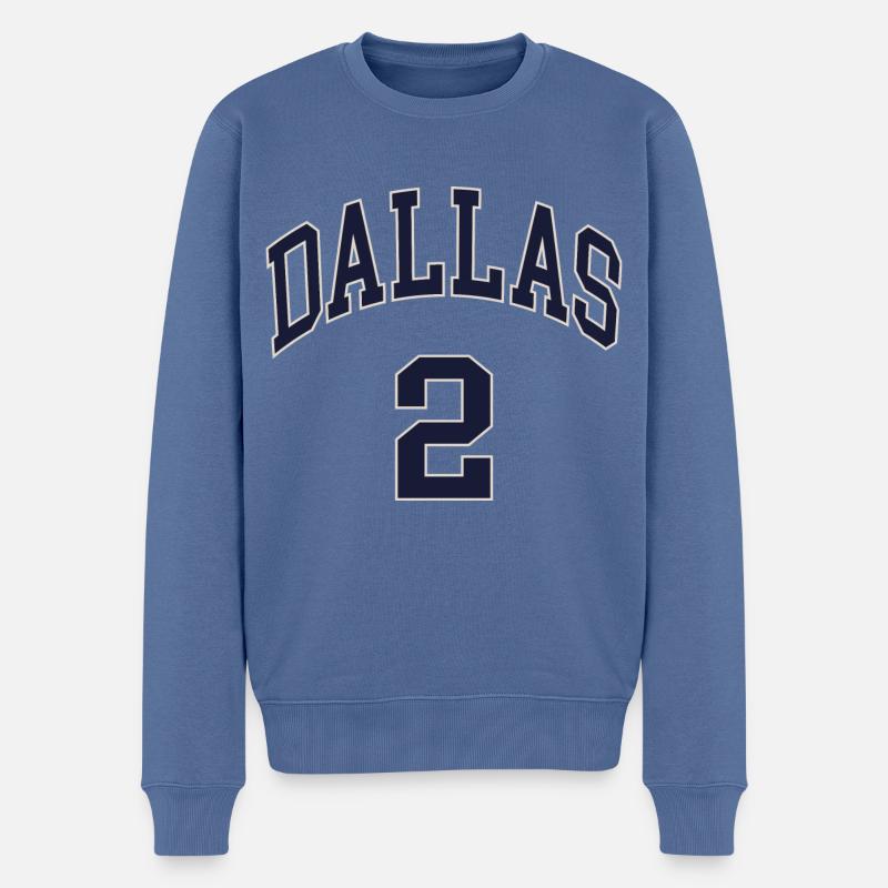 Dallas 2 - Männer Premium Bio Pullover - Taubenblau