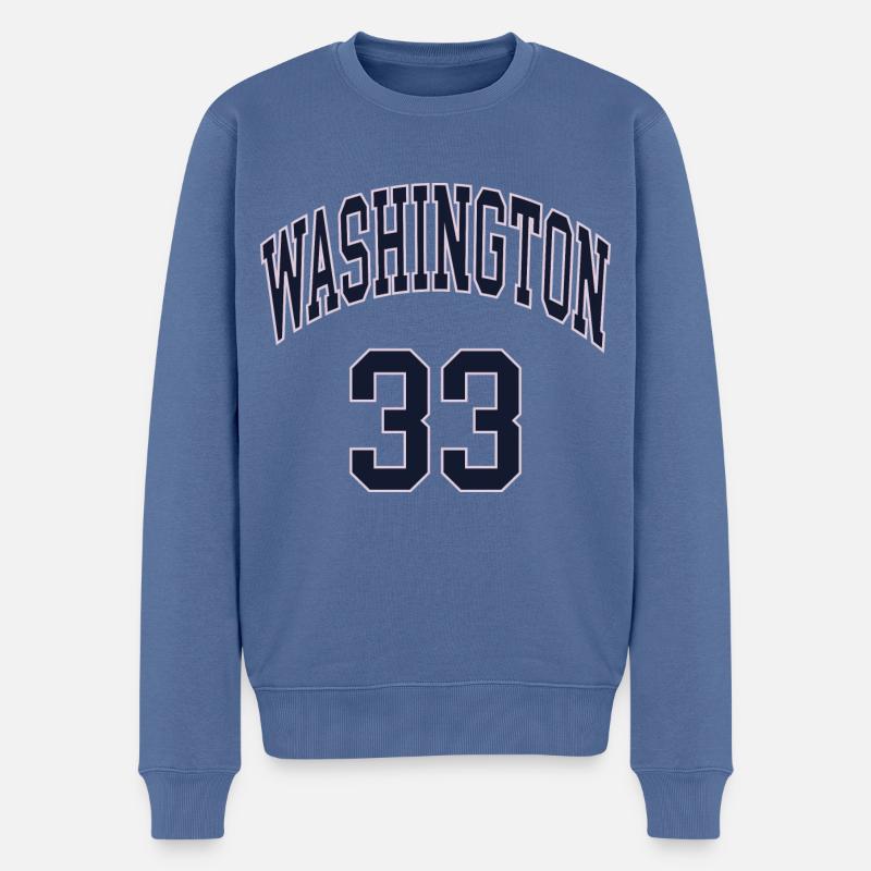 Washington 33 - Männer Premium Bio Pullover - Taubenblau