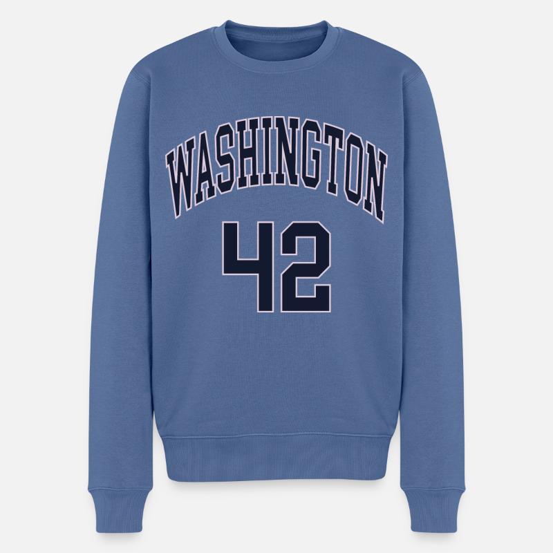 Washington 42 - Männer Premium Bio Pullover - Taubenblau