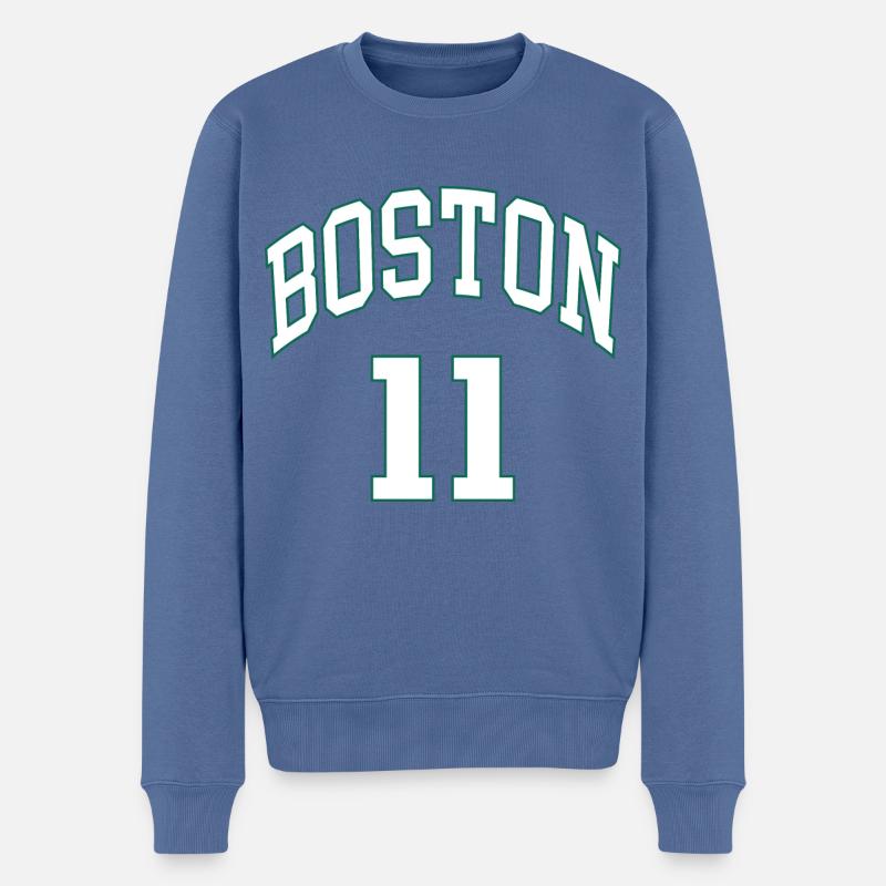 Boston 11 - Männer Premium Bio Pullover - Taubenblau