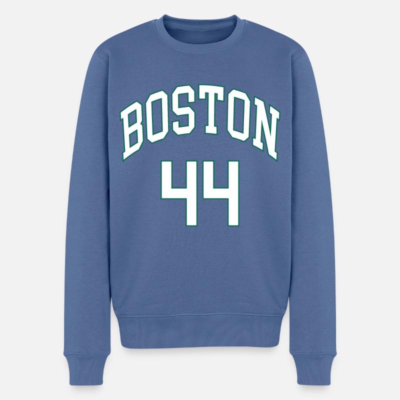 Boston 44 - Männer Premium Bio Pullover - Taubenblau