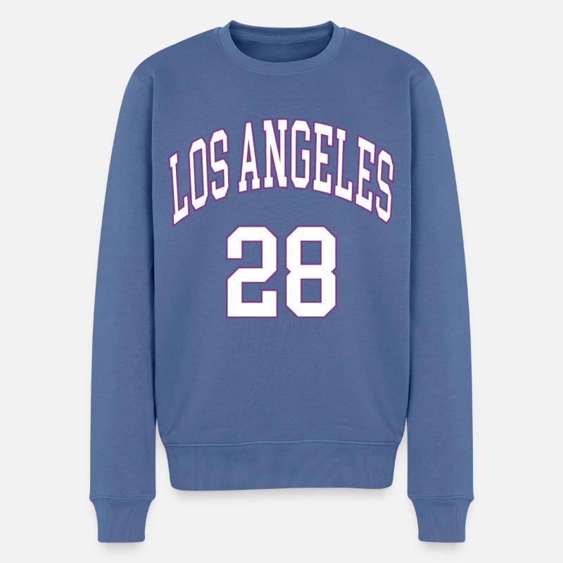 Los Angeles 28 - Pull Premium bio Homme - bleu pigeon