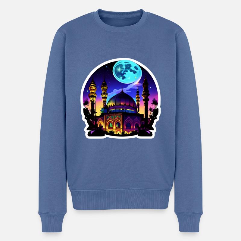 Moorish Architecture - Männer Premium Bio Pullover - Taubenblau