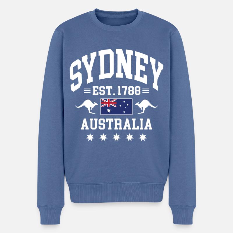Sydney - Männer Premium Bio Pullover - Taubenblau