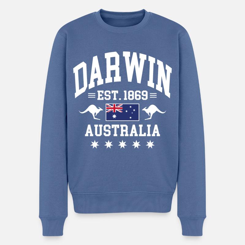 Darwin - Pull Premium bio Homme - bleu pigeon