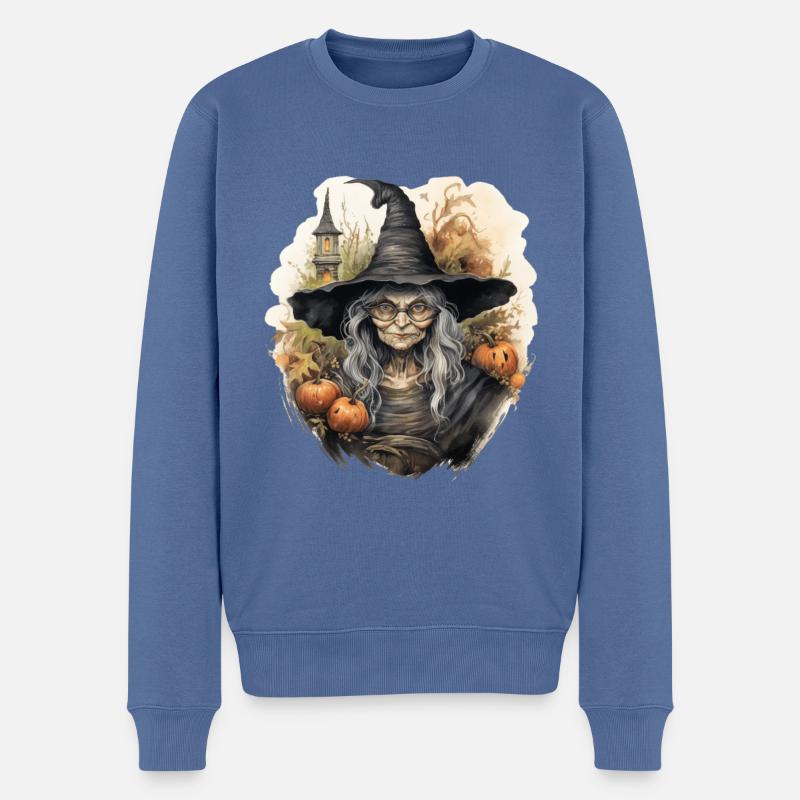 Witch - Männer Premium Bio Pullover - Taubenblau