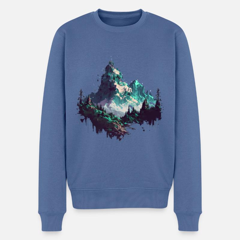 draußen in der Natur - Männer Premium Bio Pullover - Taubenblau