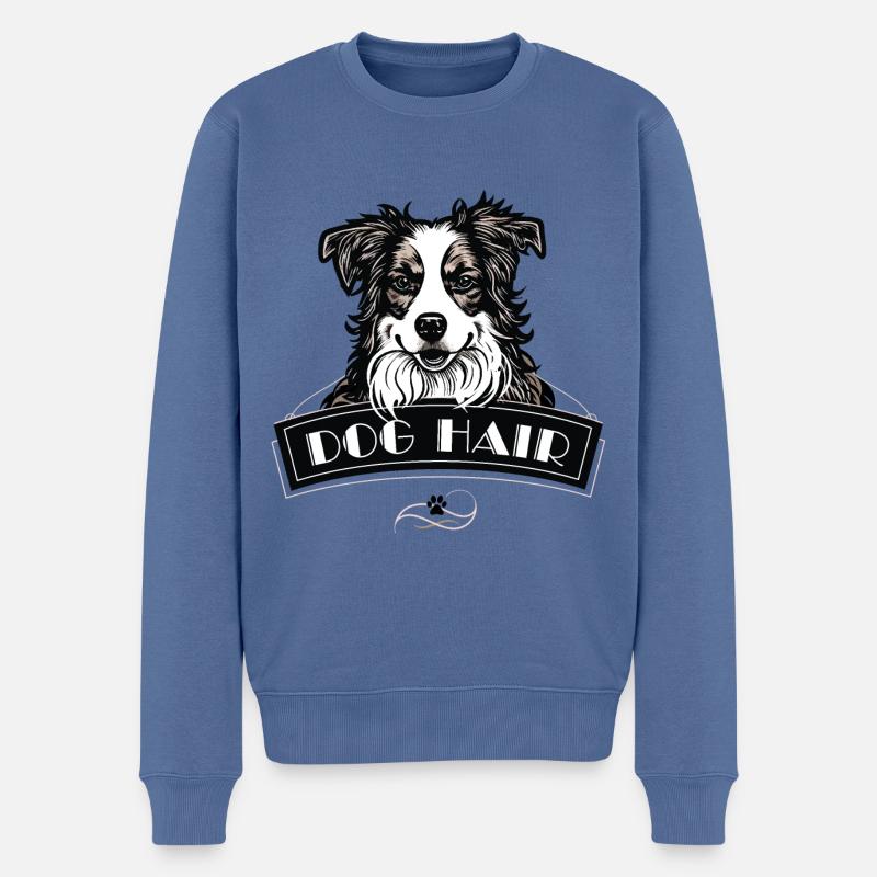 dog hair - Männer Premium Bio Pullover - Taubenblau
