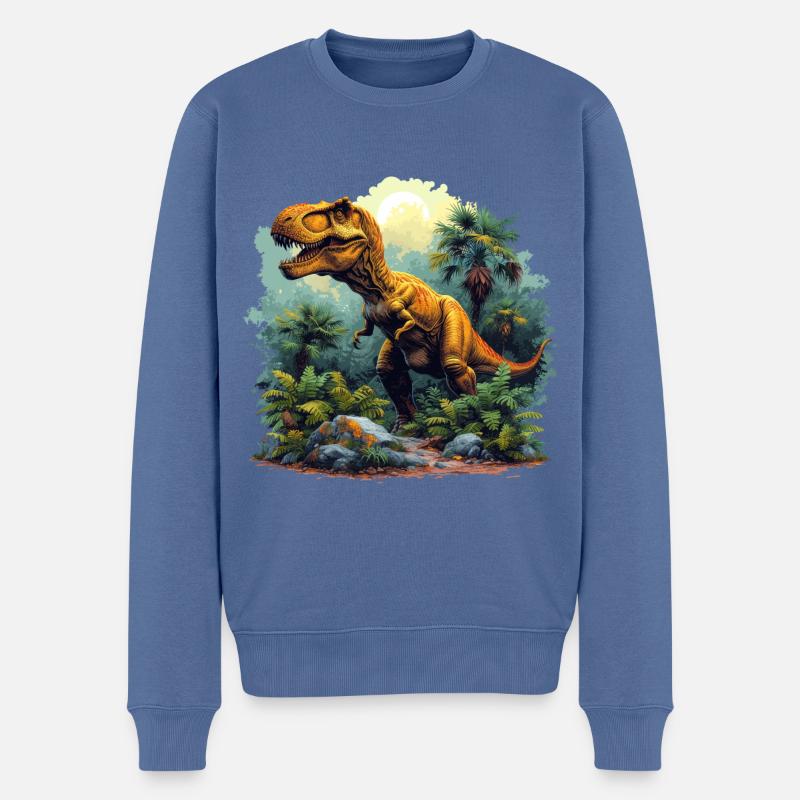 T-Rex - Männer Premium Bio Pullover - Taubenblau