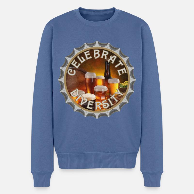 celebrate diversity - Männer Premium Bio Pullover - Taubenblau