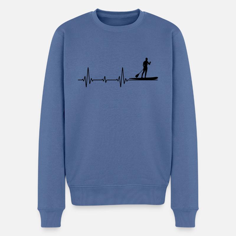 Paddleboard Paddleboard Paddle Heartbeat - Pull Premium bio Homme - bleu pigeon