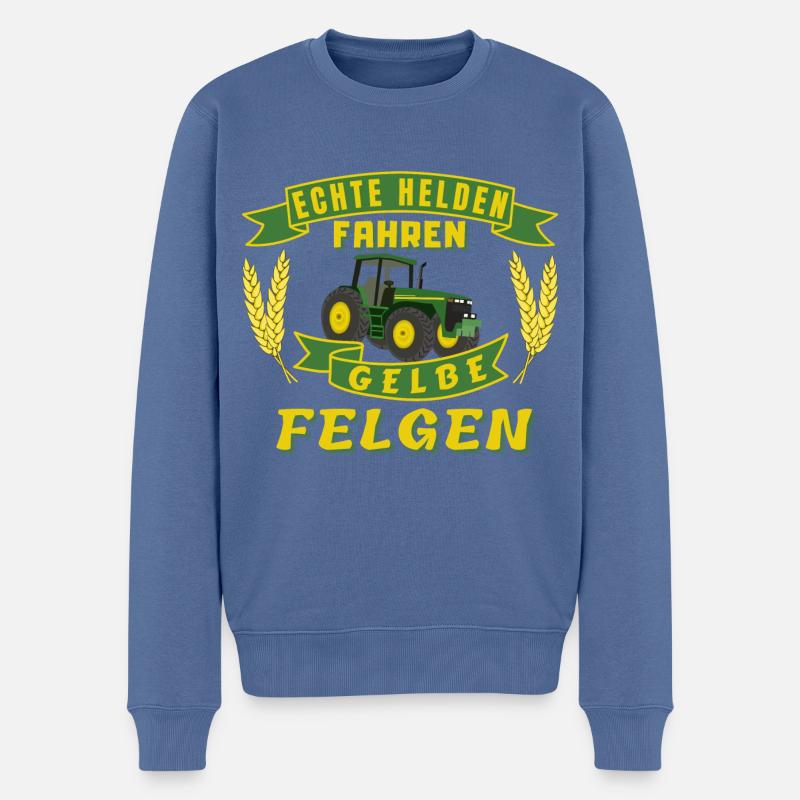 Echte Helden - Männer Premium Bio Pullover - Taubenblau