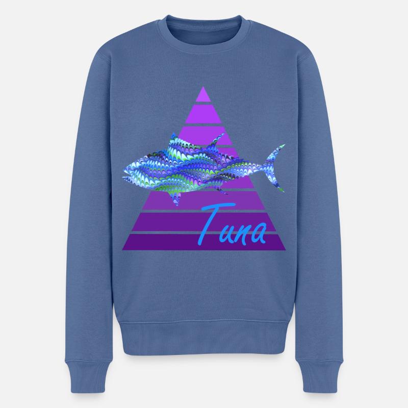 thon e 103 - Pull Premium bio Homme - bleu pigeon