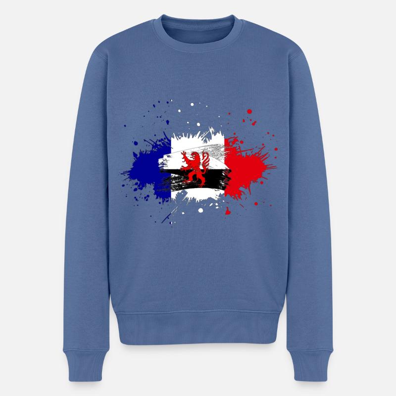 Splash Tricolore Poitou Charentes - Pull Premium bio Homme - bleu pigeon