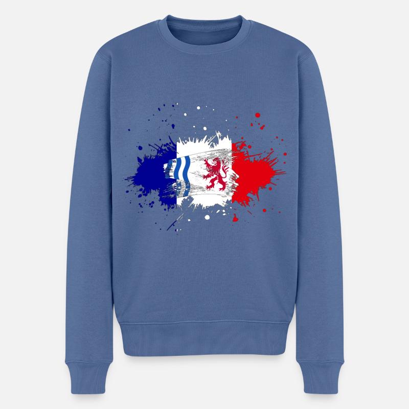 Splash Nouvelle Aquitaine - Männer Premium Bio Pullover - Taubenblau