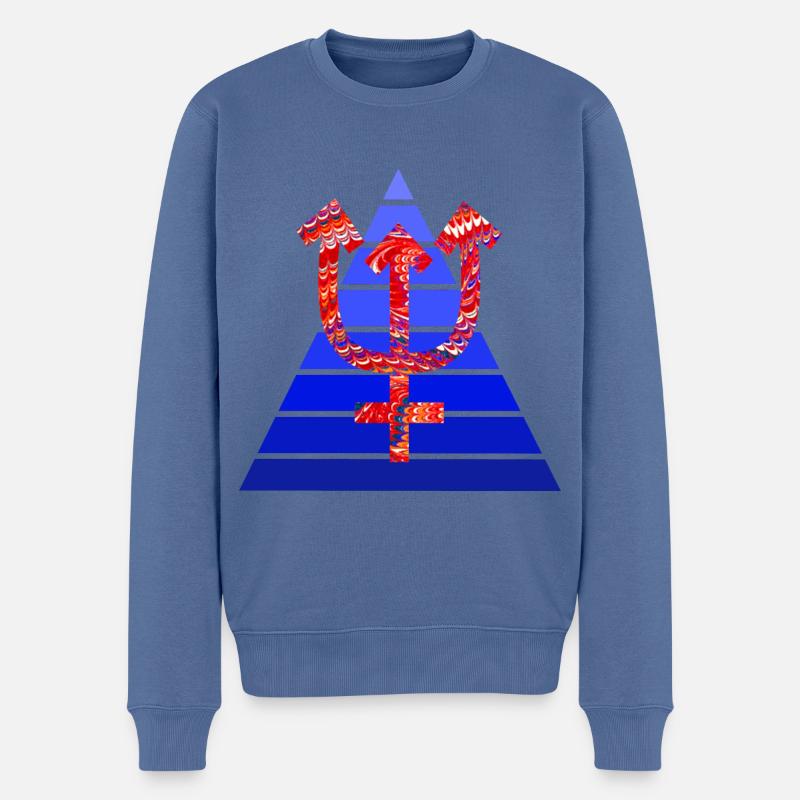 neptun 110 a - Männer Premium Bio Pullover - Taubenblau