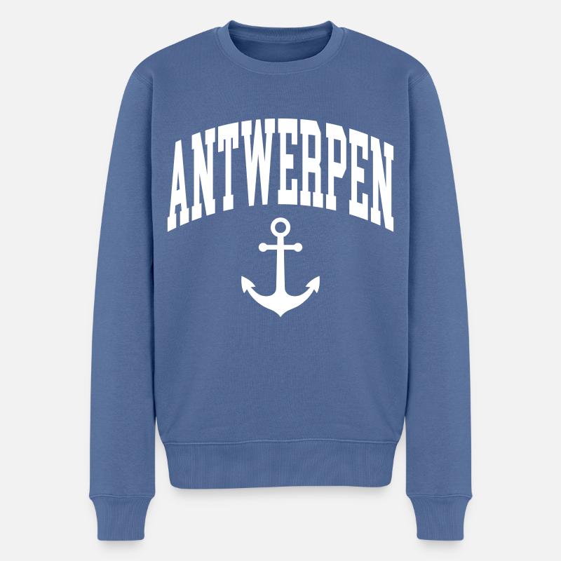 Ancre d’Anvers - Pull Premium bio Homme - bleu pigeon