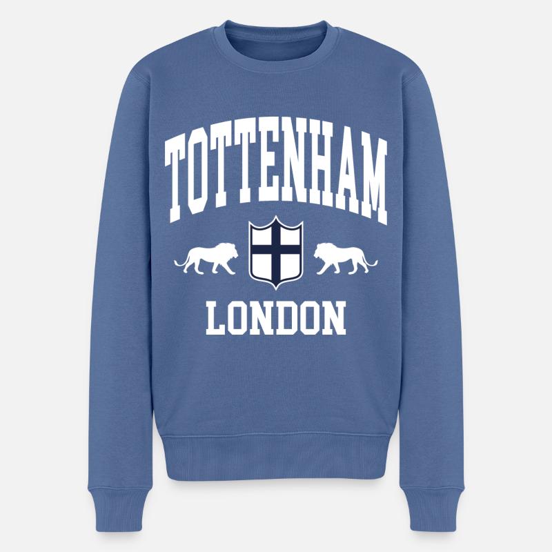 Tottenham - Männer Premium Bio Pullover - Taubenblau