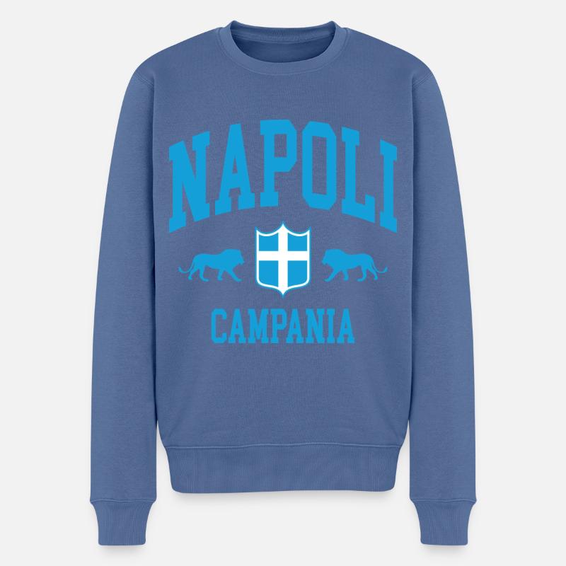 Neapel - Männer Premium Bio Pullover - Taubenblau