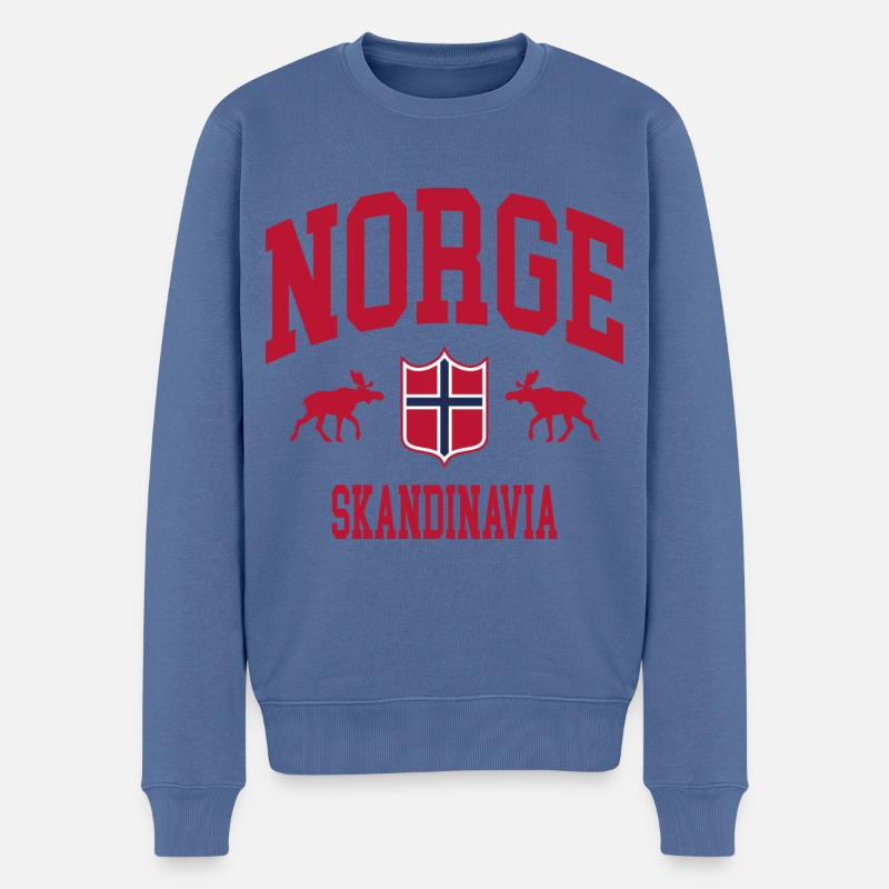 Norwegen - Männer Premium Bio Pullover - Taubenblau