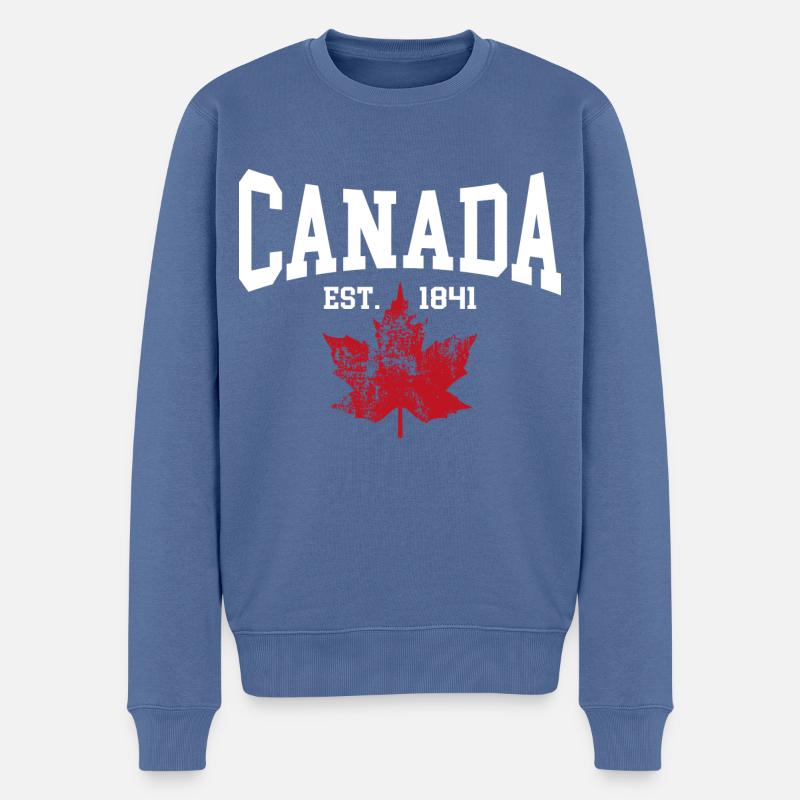 Kanada - Männer Premium Bio Pullover - Taubenblau