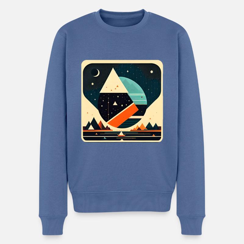 Space City 02 - Männer Premium Bio Pullover - Taubenblau