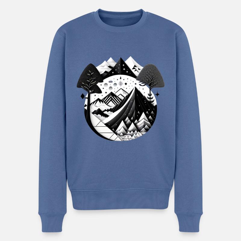 The Mountains 02 - Männer Premium Bio Pullover - Taubenblau