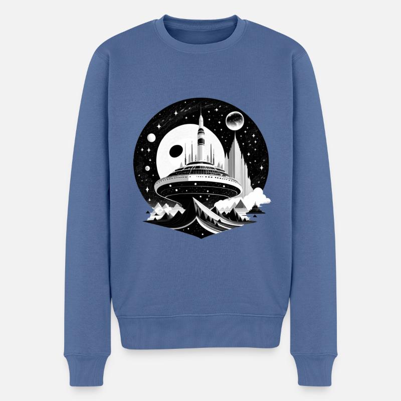 Cité de l’espace 05 - Pull Premium bio Homme - bleu pigeon