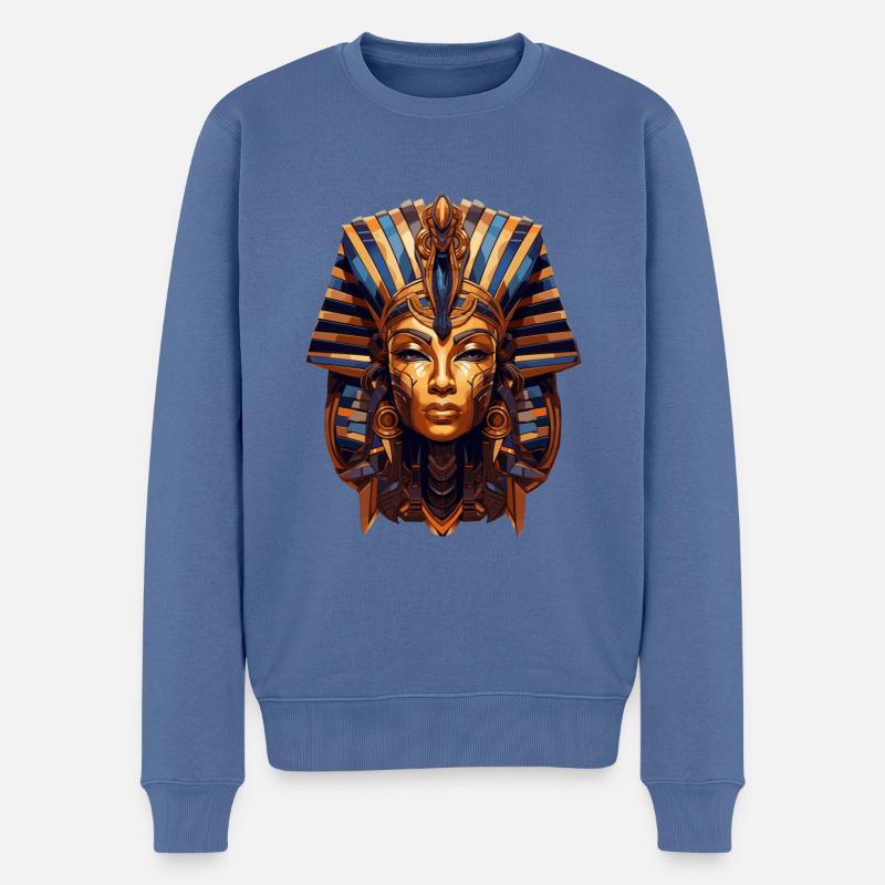 Cleopatra - Männer Premium Bio Pullover - Taubenblau
