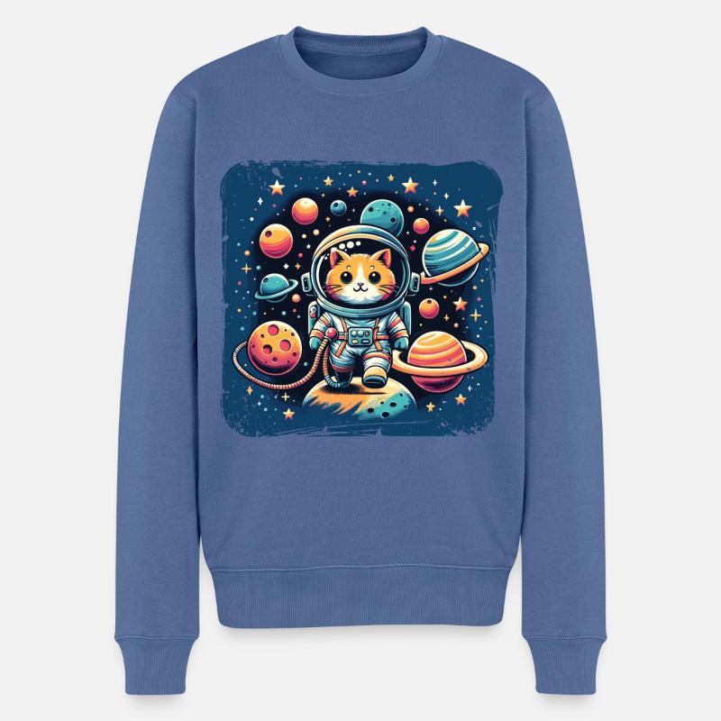 Cosmo, Chat, Astronaute, Espace, Kitty - Pull Premium bio Homme - bleu pigeon