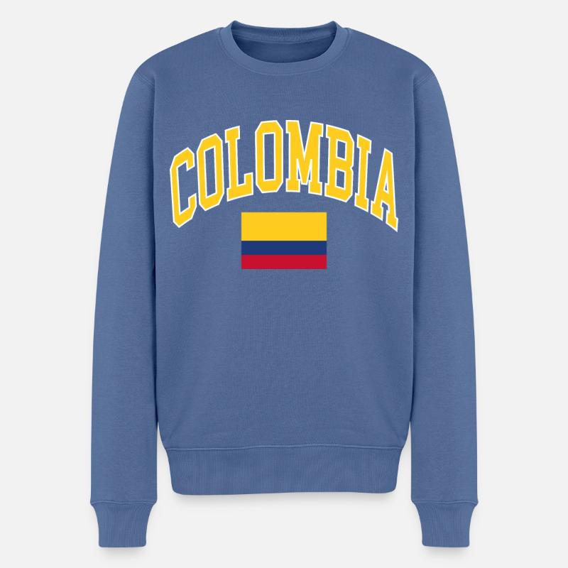 Colombie - Pull Premium bio Homme - bleu pigeon